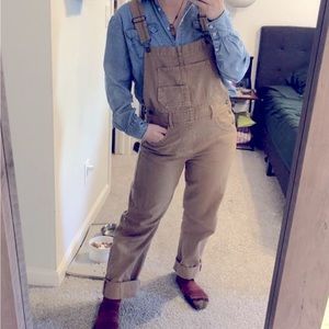 Free People Ziggy Overalls in TAN denim color